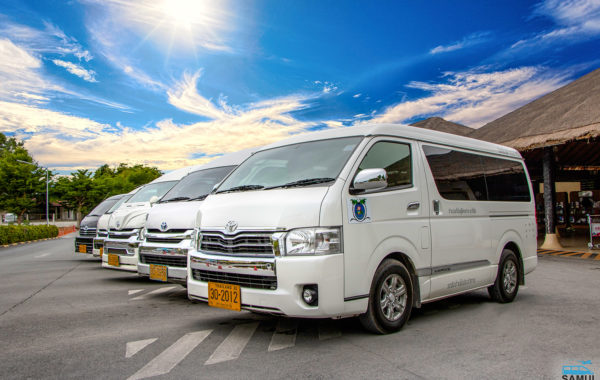 Luxury Samui Airport Minivan fleet in Samui Airport parking place